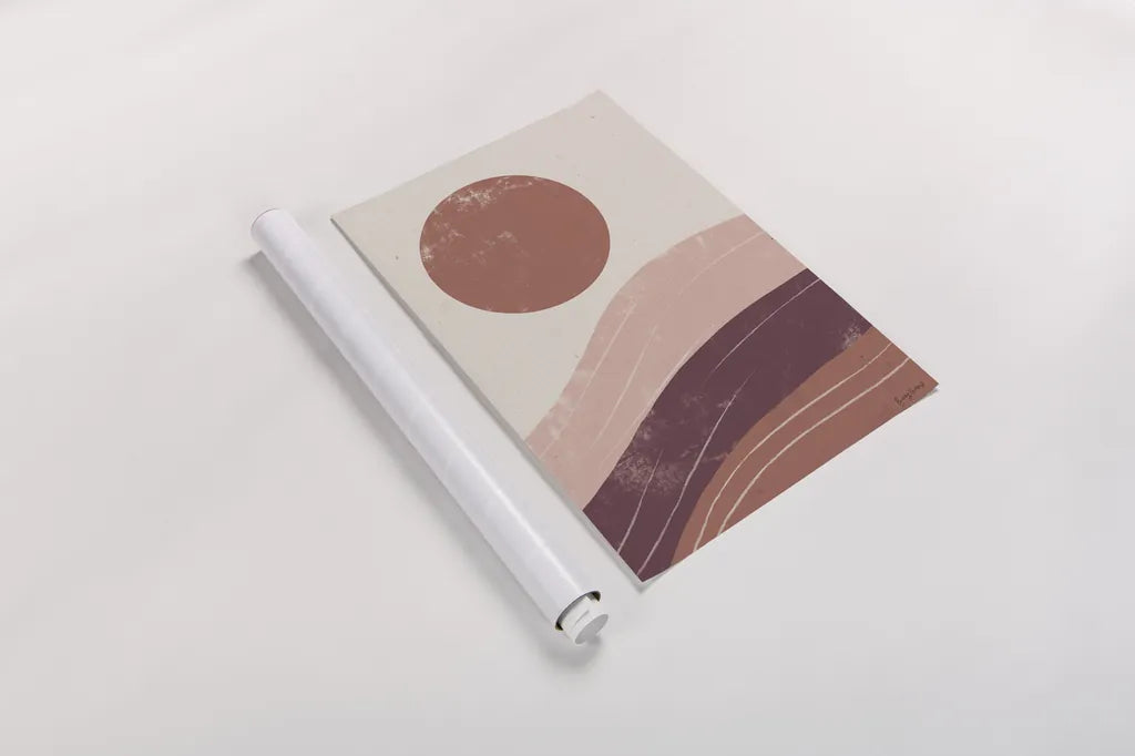 Eventide Desert Sunrise I by Becky Thorns. shown as a rolled paper print. Available as archival giclee rolled canvas, fine art paper, or poster print. SKU 70976h.