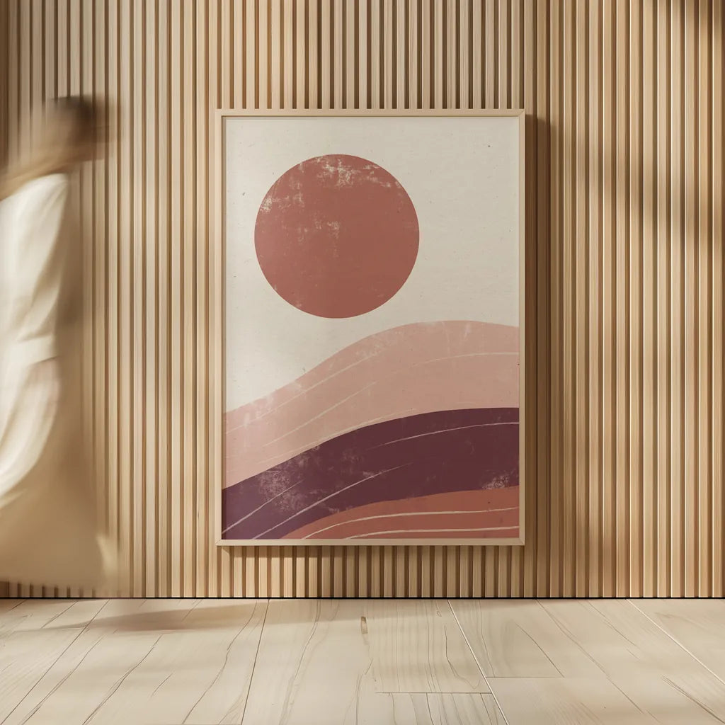 Eventide Desert Sunrise I by Becky Thorns. shown as over sized large wall art. Available as an archival giclee rolled canvas, fine art paper, or poster print. SKU 70976h.