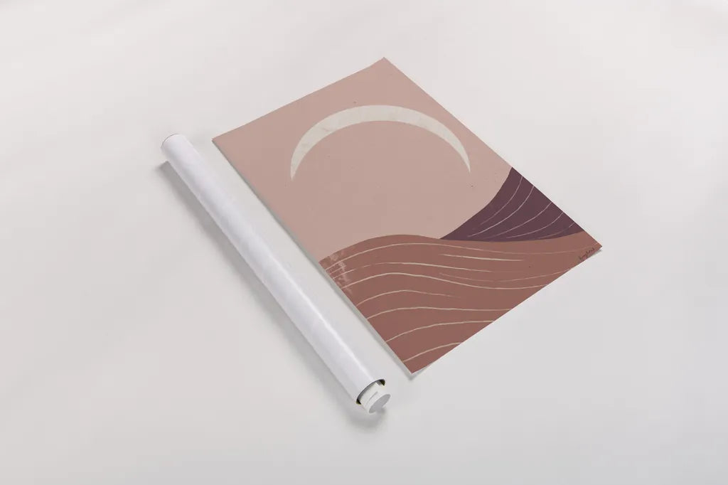 Eventide Desert Sunrise II by Becky Thorns. shown as a rolled paper print. Available as archival giclee rolled canvas, fine art paper, or poster print. SKU 70977h.