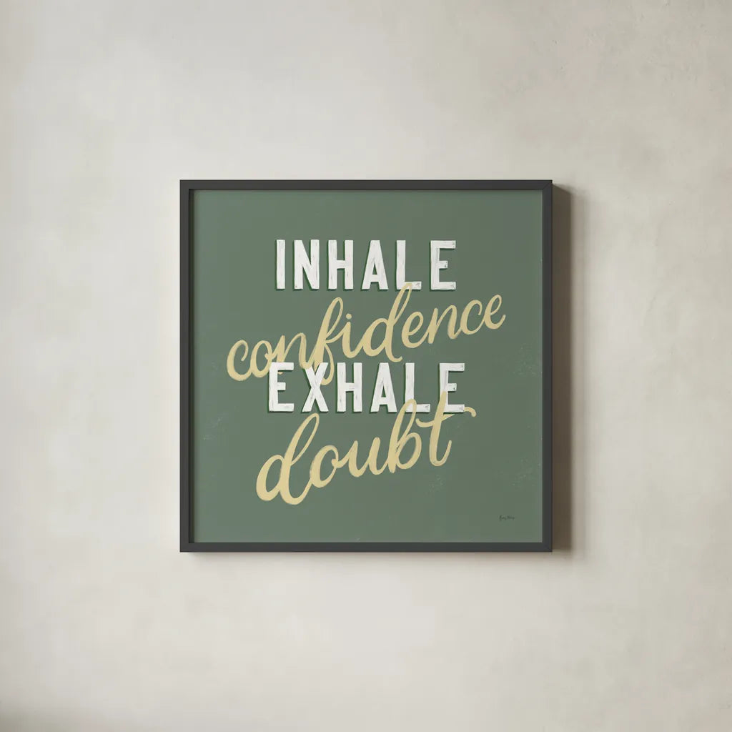 Everyday Sentiment I by Becky Thorns. Shown in a sleek black glass frame for a contemporary gallery look. Available as an archival giclee rolled canvas, fine art paper, or poster print. SKU 58705a.