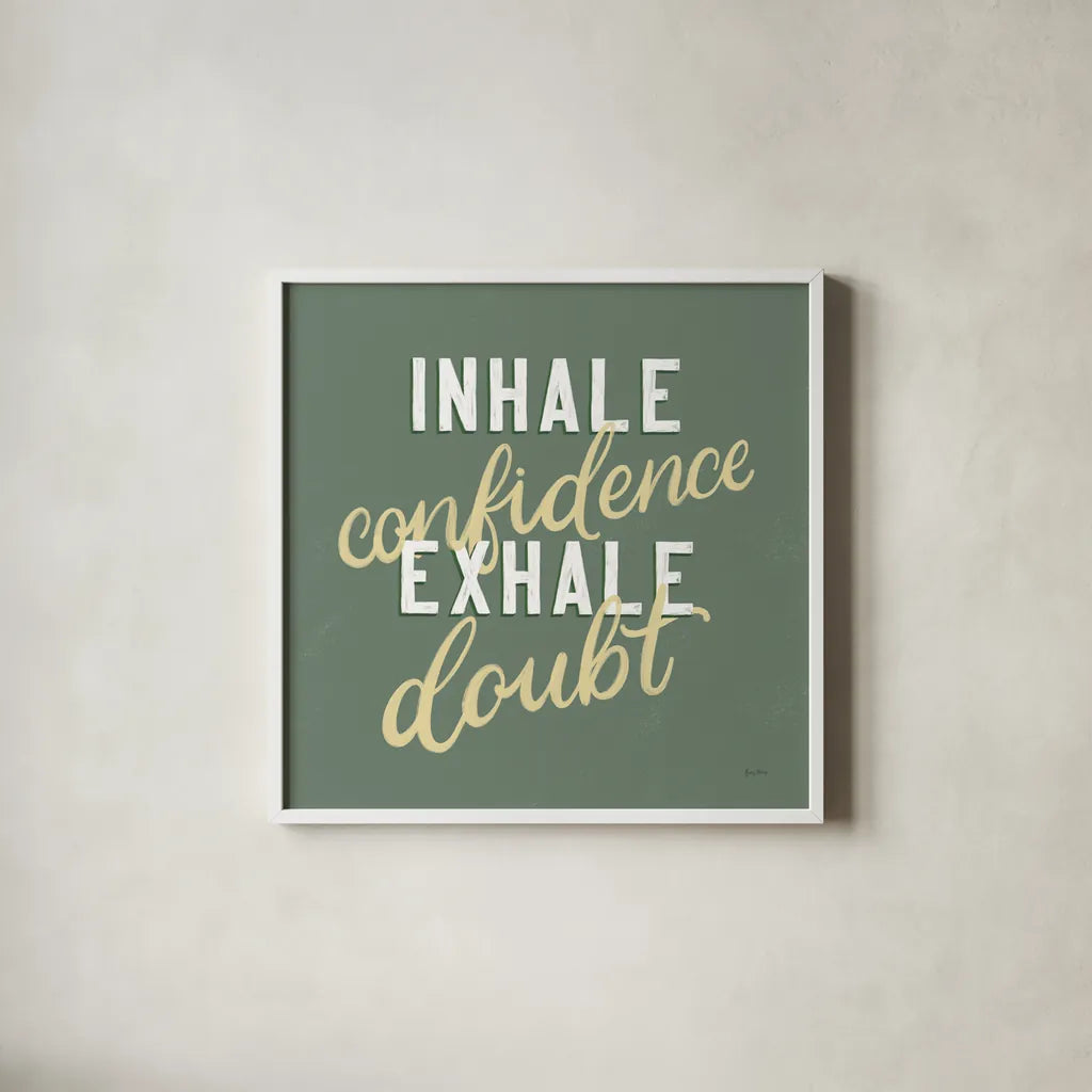 Everyday Sentiment I by Becky Thorns. Shown in a crisp white glass frame for a clean and minimalist style. Available as an archival giclee rolled canvas, fine art paper, or poster print. SKU 58705a.