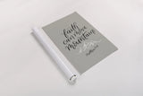Faith Can Move Mountains by Becky Thorns. shown as a rolled paper print. Available as archival giclee rolled canvas, fine art paper, or poster print. SKU 61720h.