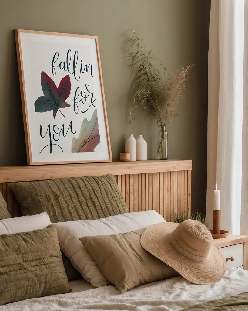 Fallin For You by Becky Thorns. shown as a paper print in a natural frame. Available as a archival giclee rolled canvas, fine art paper, or poster print. SKU 61422h.