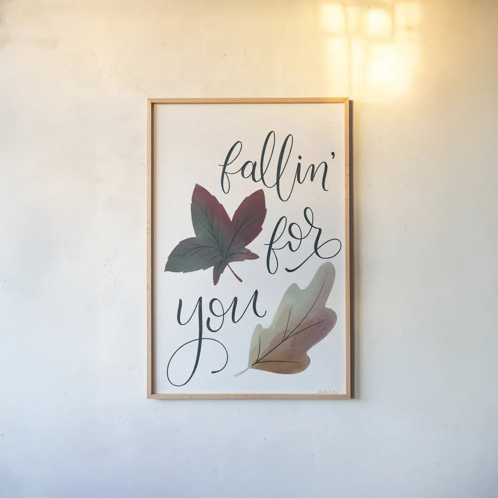 Fallin For You by Becky Thorns. shown as a paper print in a natural frame. Available as a archival giclee rolled canvas, fine art paper, or poster print. SKU 61422h.