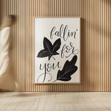 Fallin For You BW by Becky Thorns. shown as over sized large wall art. Available as an archival giclee rolled canvas, fine art paper, or poster print. SKU 61423h.