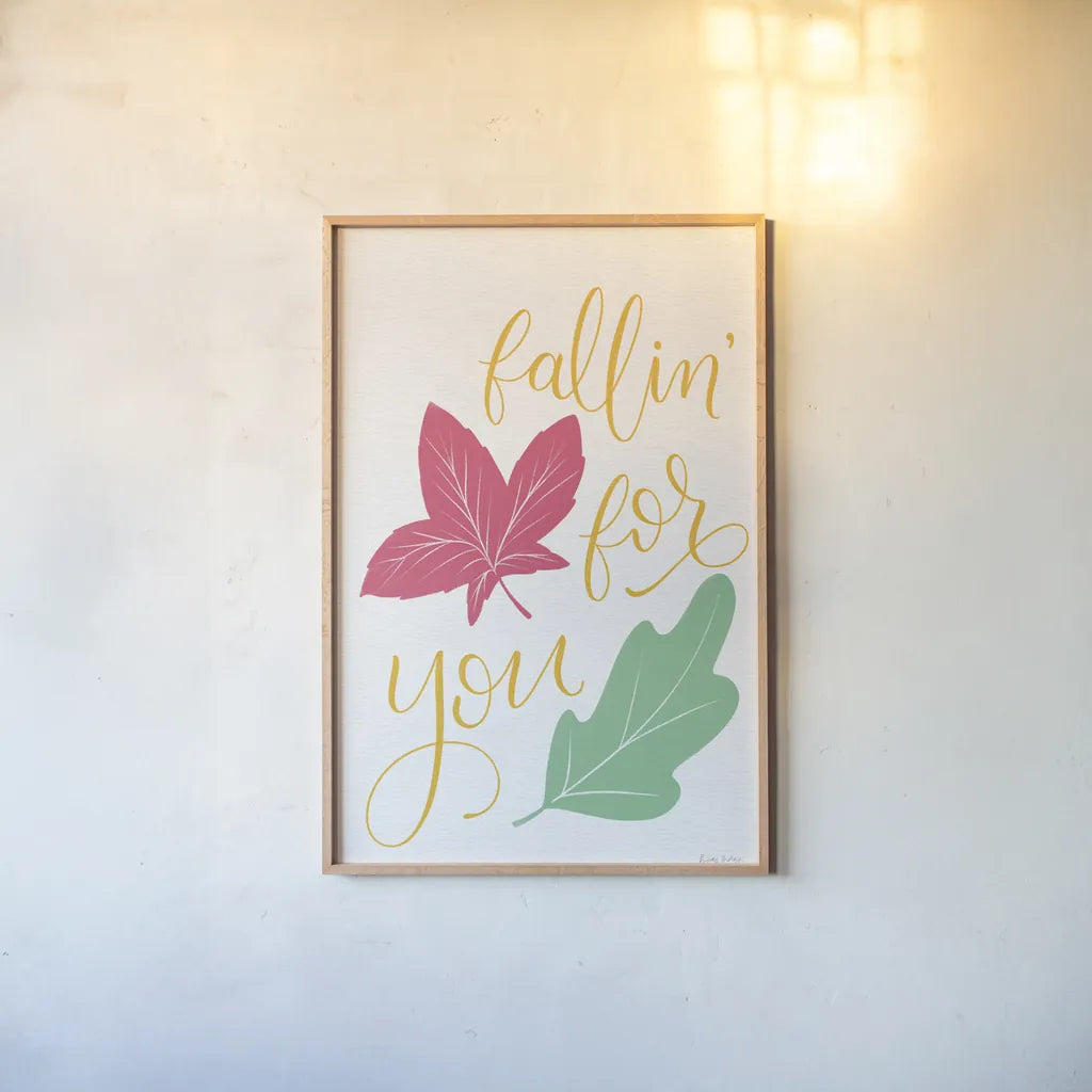 Fallin For You Bright by Becky Thorns. shown as a paper print in a natural frame. Available as a archival giclee rolled canvas, fine art paper, or poster print. SKU 65036h.