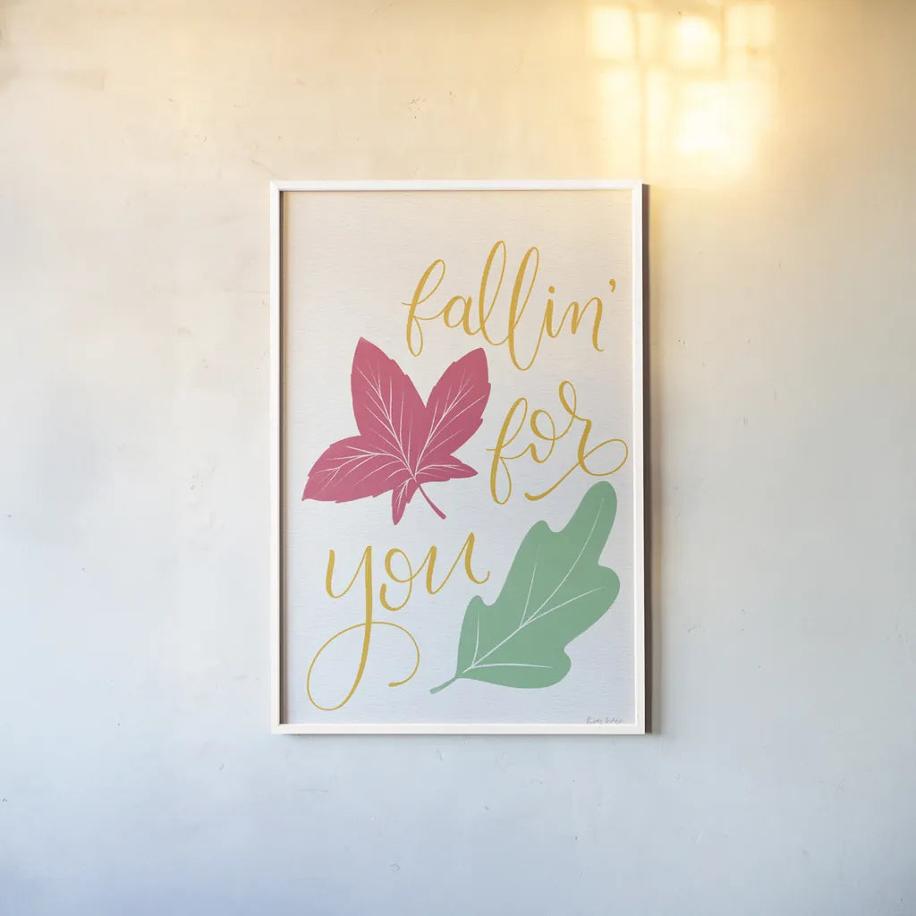Fallin For You Bright by Becky Thorns. shown as a paper print in a white frame. Available as a archival giclee rolled canvas, fine art paper, or poster print. SKU 65036h.