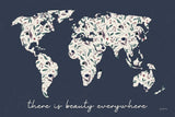 Floral Mapped Out by Becky Thorns. SKU 68525i. Archival Giclee Fine art print for wall decor.