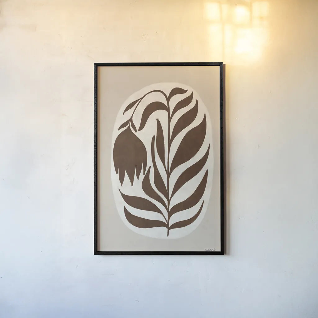 Floral Simplicity I by Becky Thorns. shown as a paper print in a black flame. Available as a archival giclee rolled canvas, fine art paper, or poster print. SKU 92144h.