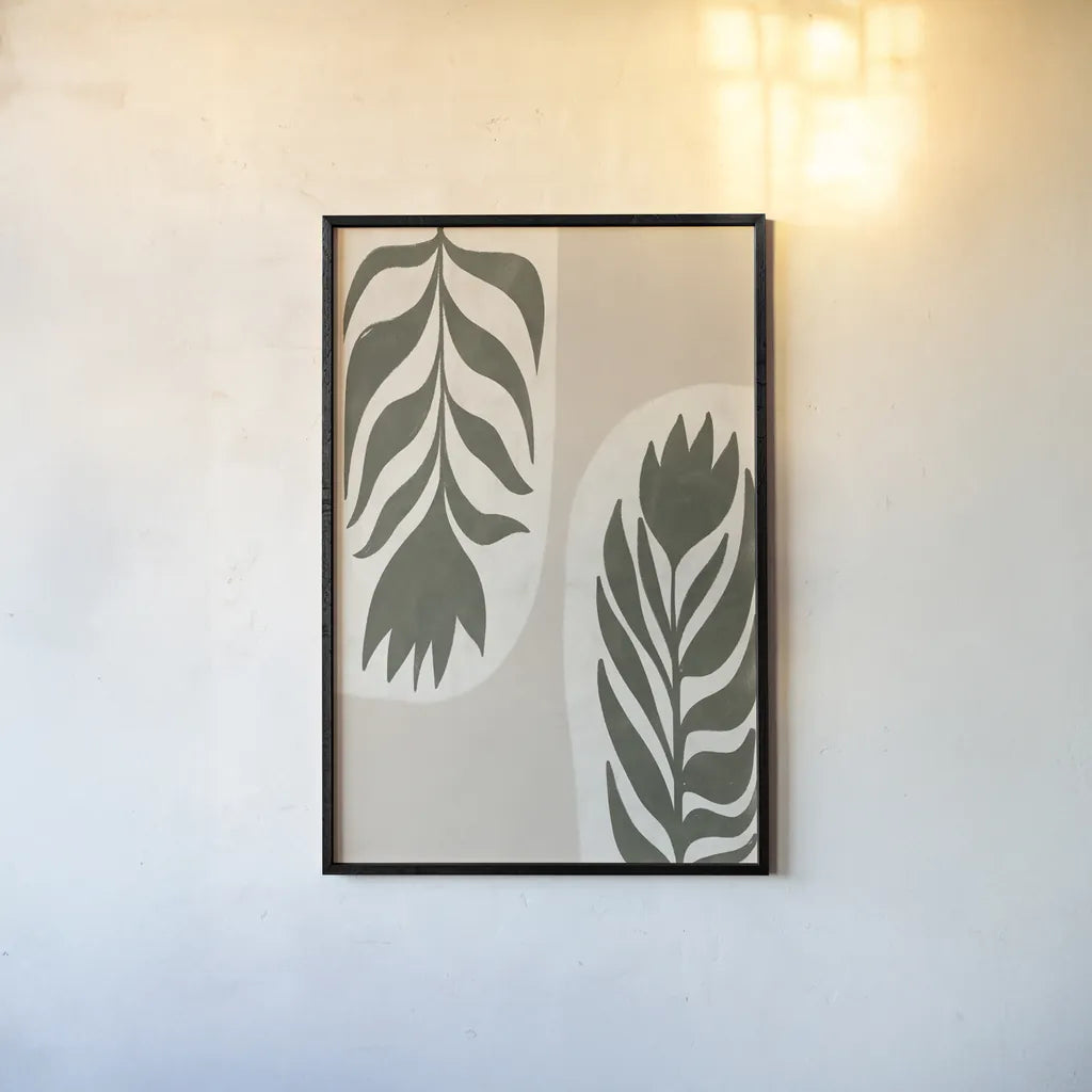 Floral Simplicity II by Becky Thorns. shown as a paper print in a black flame. Available as a archival giclee rolled canvas, fine art paper, or poster print. SKU 92145h.