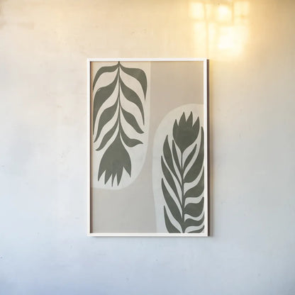 Floral Simplicity II by Becky Thorns. shown as a paper print in a white frame. Available as a archival giclee rolled canvas, fine art paper, or poster print. SKU 92145h.