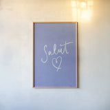 French Phrases I by Becky Thorns. shown as a paper print in a natural frame. Available as a archival giclee rolled canvas, fine art paper, or poster print. SKU 83384h.