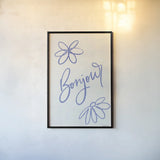 French Phrases II by Becky Thorns. shown as a paper print in a black flame. Available as a archival giclee rolled canvas, fine art paper, or poster print. SKU 83385h.