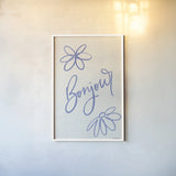 French Phrases II by Becky Thorns. shown as a paper print in a white frame. Available as a archival giclee rolled canvas, fine art paper, or poster print. SKU 83385h.