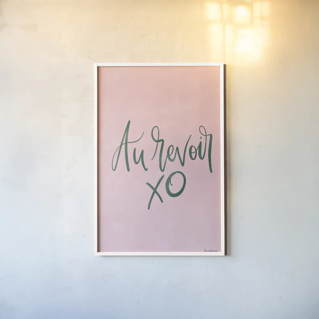 French Phrases III by Becky Thorns. shown as a paper print in a white frame. Available as a archival giclee rolled canvas, fine art paper, or poster print. SKU 83386h.