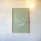 French Phrases IV by Becky Thorns. shown as a paper print in a natural frame. Available as a archival giclee rolled canvas, fine art paper, or poster print. SKU 83387h.