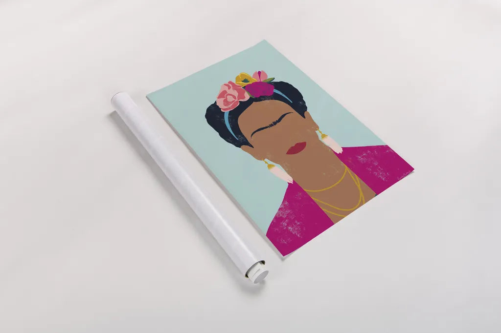 Frida Kahlo I by Becky Thorns. shown as a rolled paper print. Available as archival giclee rolled canvas, fine art paper, or poster print. SKU 67919h.