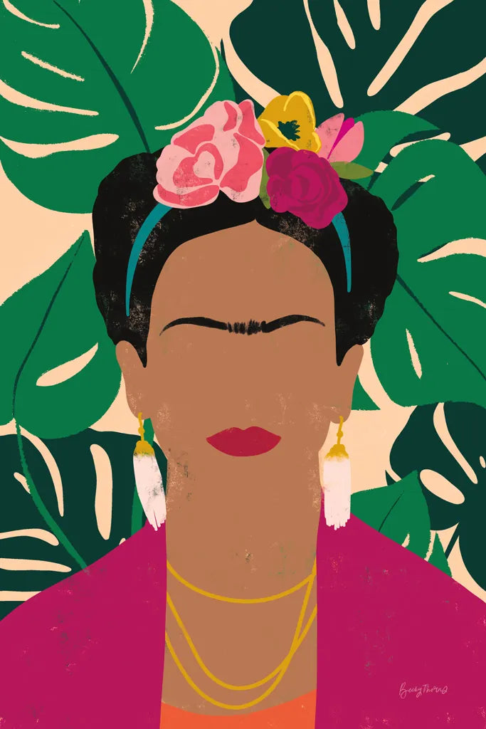 Frida Kahlo I Palms by Becky Thorns. SKU 69861h. Archival Giclee Fine art print for wall decor.