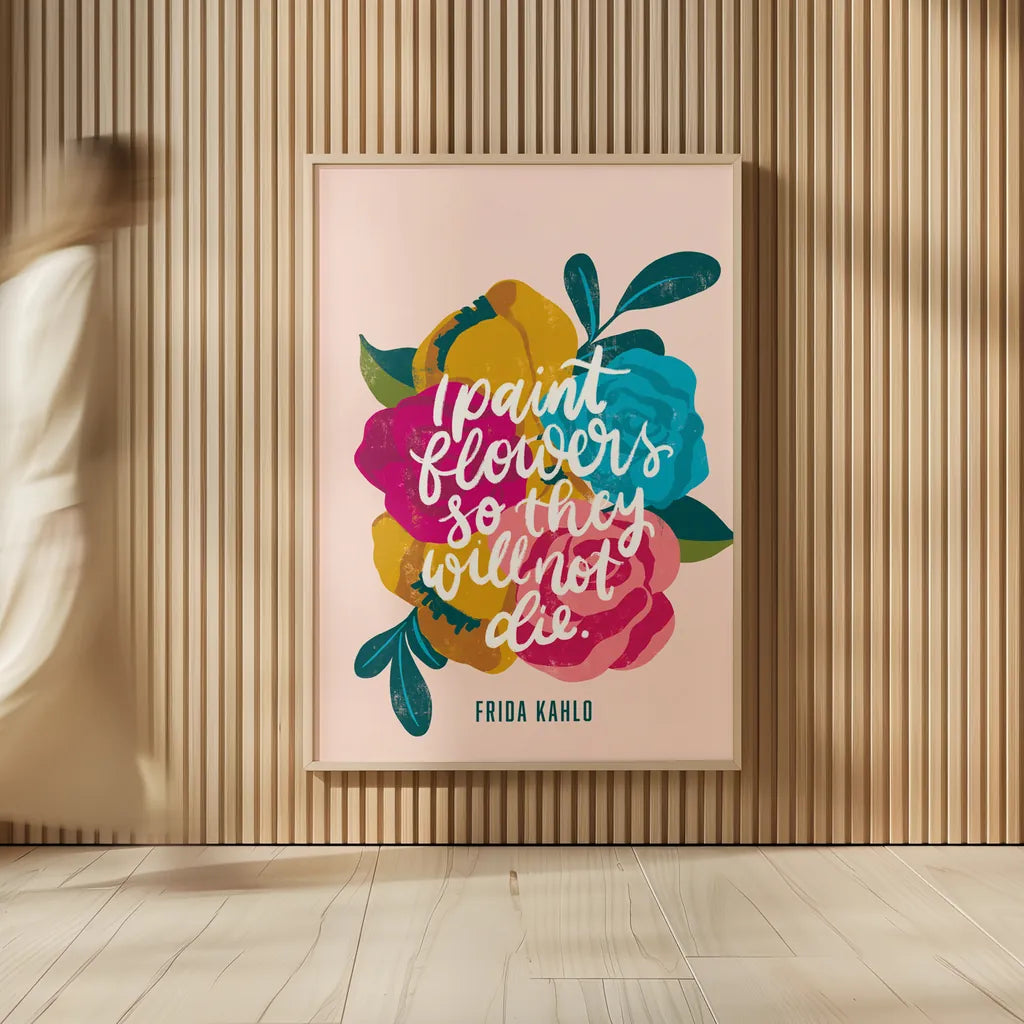 Frida Kahlo II by Becky Thorns. shown as over sized large wall art. Available as an archival giclee rolled canvas, fine art paper, or poster print. SKU 67920h.