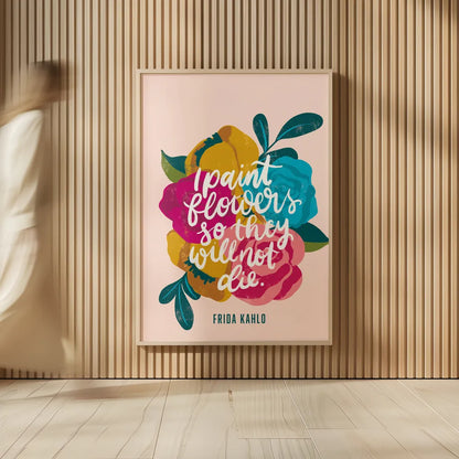 Frida Kahlo II by Becky Thorns. shown as over sized large wall art. Available as an archival giclee rolled canvas, fine art paper, or poster print. SKU 67920h.