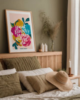 Frida Kahlo II by Becky Thorns. shown as a paper print in a natural frame. Available as a archival giclee rolled canvas, fine art paper, or poster print. SKU 67920h.