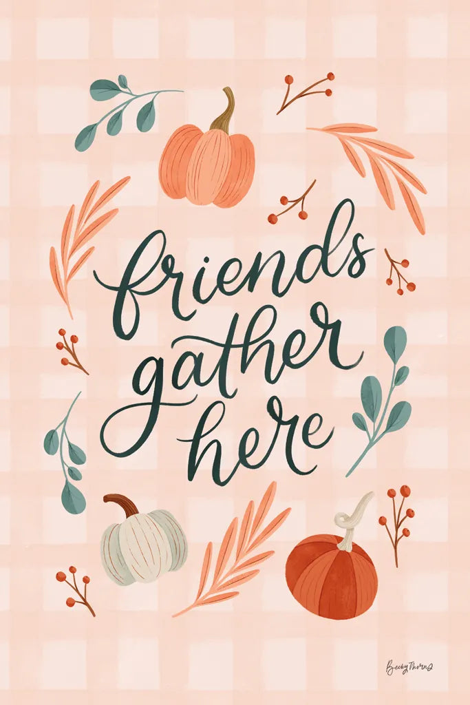 Friendsgiving I by Becky Thorns. SKU 80043h. Archival Giclee Fine art print for wall decor.