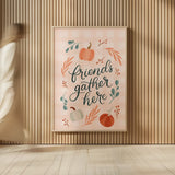 Friendsgiving I by Becky Thorns. shown as over sized large wall art. Available as an archival giclee rolled canvas, fine art paper, or poster print. SKU 80043h.