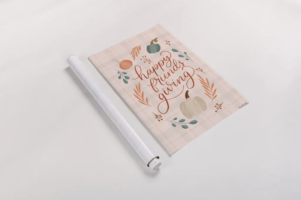 Friendsgiving II by Becky Thorns. shown as a rolled paper print. Available as archival giclee rolled canvas, fine art paper, or poster print. SKU 80044h.