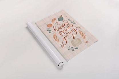 Friendsgiving II by Becky Thorns. shown as a rolled paper print. Available as archival giclee rolled canvas, fine art paper, or poster print. SKU 80044h.