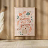 Friendsgiving II by Becky Thorns. shown as over sized large wall art. Available as an archival giclee rolled canvas, fine art paper, or poster print. SKU 80044h.