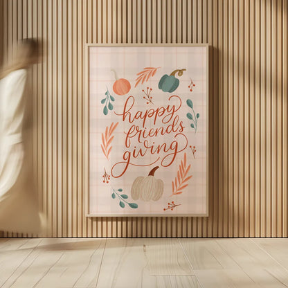 Friendsgiving II by Becky Thorns. shown as over sized large wall art. Available as an archival giclee rolled canvas, fine art paper, or poster print. SKU 80044h.