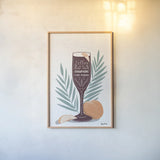 Fruity Cocktails I by Becky Thorns. shown as a paper print in a natural frame. Available as a archival giclee rolled canvas, fine art paper, or poster print. SKU 58886h.