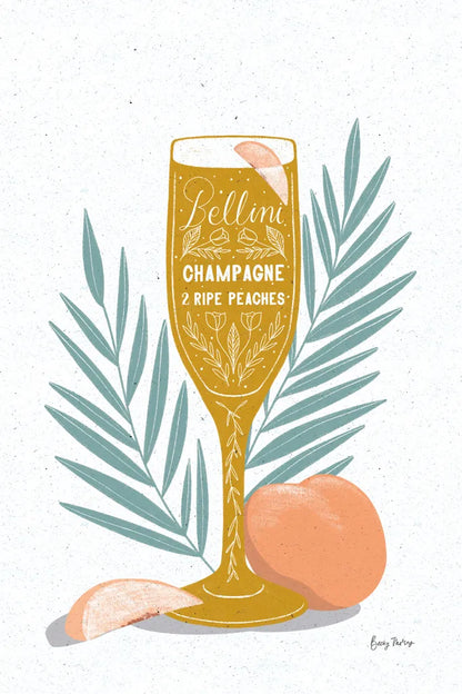 Fruity Cocktails I Mustard by Becky Thorns. SKU 59460h. Archival Giclee Fine art print for wall decor.