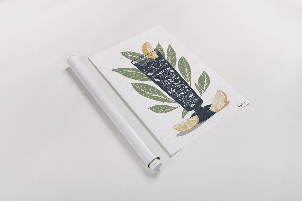 Fruity Cocktails II by Becky Thorns. shown as a rolled paper print. Available as archival giclee rolled canvas, fine art paper, or poster print. SKU 58887h.