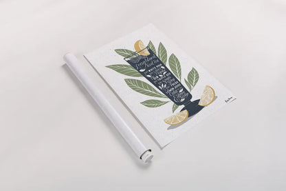 Fruity Cocktails II by Becky Thorns. shown as a rolled paper print. Available as archival giclee rolled canvas, fine art paper, or poster print. SKU 58887h.