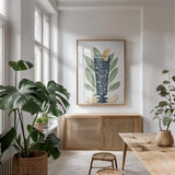 Fruity Cocktails II by Becky Thorns. shown as a print in a natural wood frame in a dining room. Available as a archival giclee rolled canvas, fine art paper, or poster print. SKU 58887h.