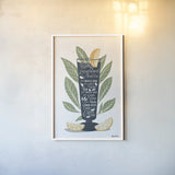 Fruity Cocktails II by Becky Thorns. shown as a paper print in a white frame. Available as a archival giclee rolled canvas, fine art paper, or poster print. SKU 58887h.