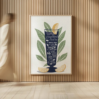 Fruity Cocktails II Navy by Becky Thorns. shown as over sized large wall art. Available as an archival giclee rolled canvas, fine art paper, or poster print. SKU 59461h.