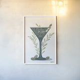 Fruity Cocktails III by Becky Thorns. shown as a paper print in a white frame. Available as a archival giclee rolled canvas, fine art paper, or poster print. SKU 58888h.