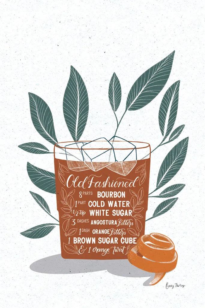 Fruity Cocktails IV Rust by Becky Thorns. SKU 59462h. Archival Giclee Fine art print for wall decor.