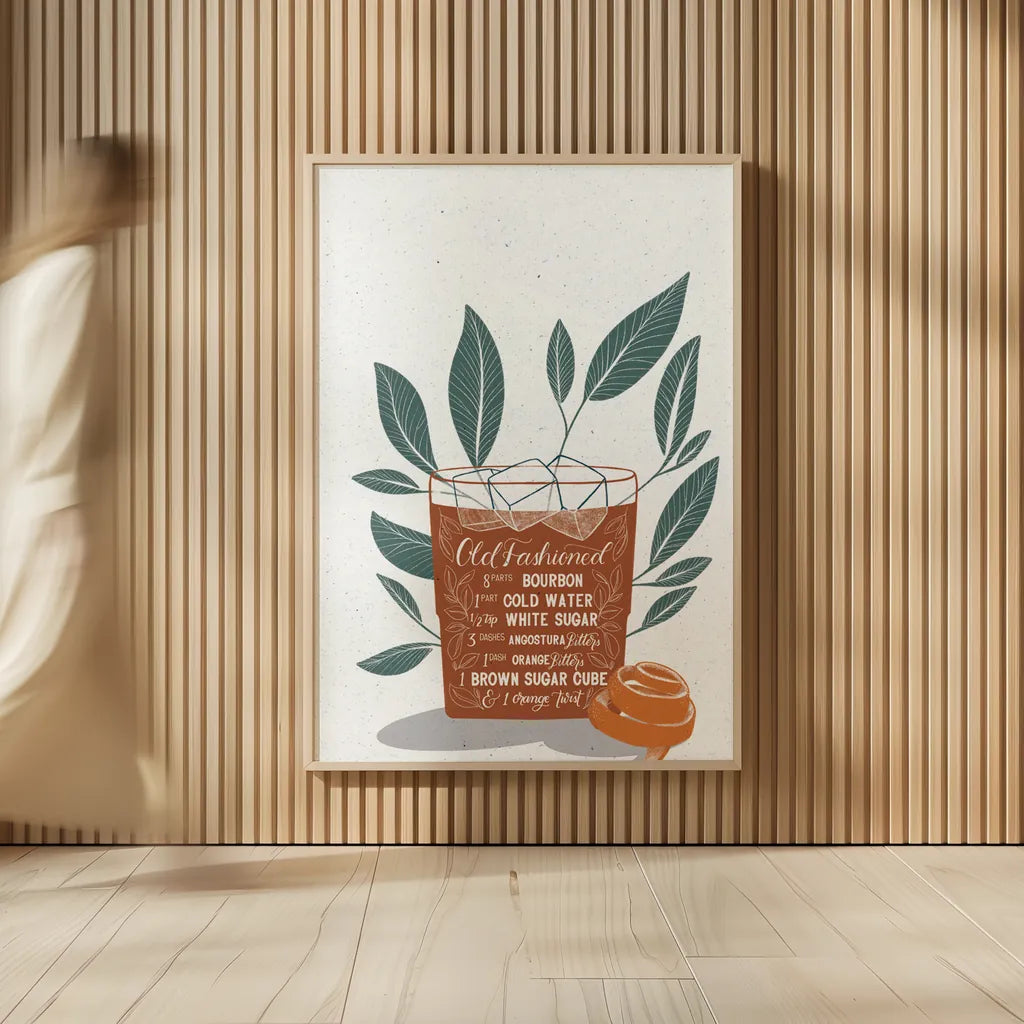 Fruity Cocktails IV Rust by Becky Thorns. shown as over sized large wall art. Available as an archival giclee rolled canvas, fine art paper, or poster print. SKU 59462h.