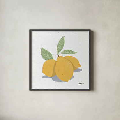 Fruity Cocktails V by Becky Thorns. Shown in a sleek black glass frame for a contemporary gallery look. Available as an archival giclee rolled canvas, fine art paper, or poster print. SKU 58890a.