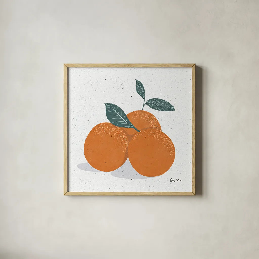 Fruity Cocktails VI by Becky Thorns. Shown in a natural wood glass frame for a timeless modern aesthetic. Available as an archival giclee rolled canvas, fine art paper, or poster print. SKU 58891a.