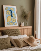 Fun Foodie I by Becky Thorns. shown as a paper print in a natural frame. Available as a archival giclee rolled canvas, fine art paper, or poster print. SKU 96731h.