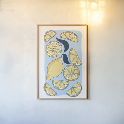 Fun Foodie I by Becky Thorns. shown as a paper print in a natural frame. Available as a archival giclee rolled canvas, fine art paper, or poster print. SKU 96731h.