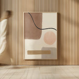 Geo Abstract I Neutral Pink by Becky Thorns. shown as over sized large wall art. Available as an archival giclee rolled canvas, fine art paper, or poster print. SKU 67077h.