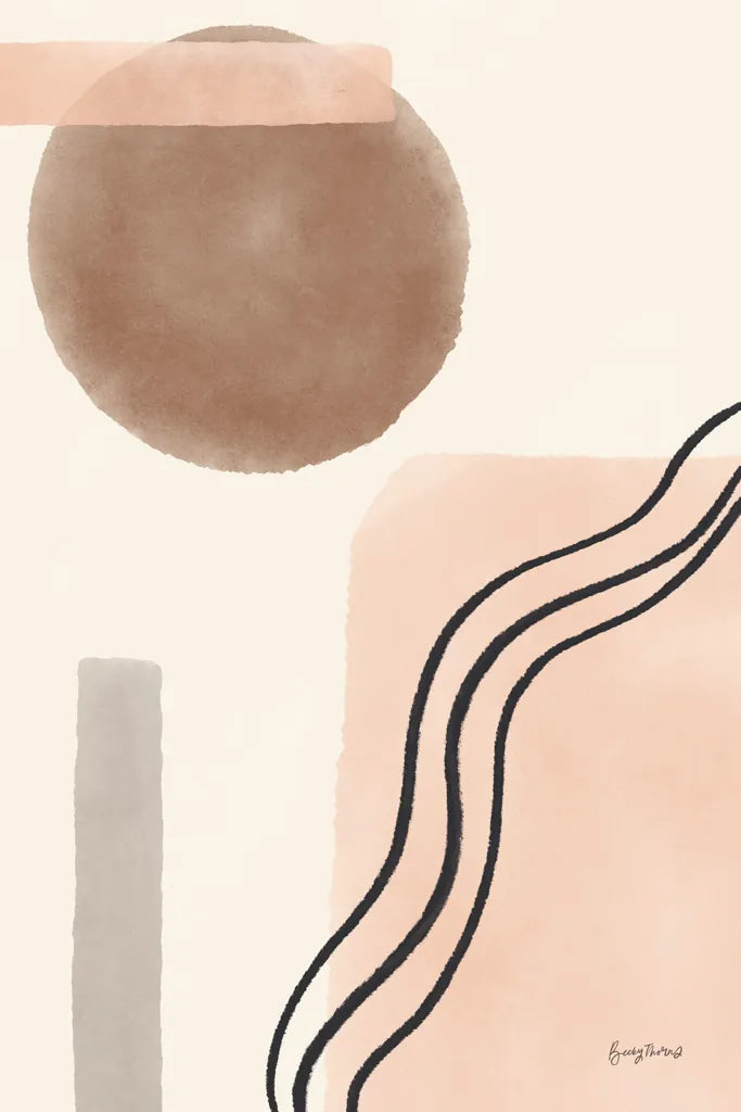 Geo Abstract II Neutral Pink by Becky Thorns. SKU 67078h. Archival Giclee Fine art print for wall decor.