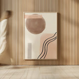 Geo Abstract II Neutral Pink by Becky Thorns. shown as over sized large wall art. Available as an archival giclee rolled canvas, fine art paper, or poster print. SKU 67078h.
