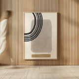 Geo Abstract III Neutral Pink by Becky Thorns. shown as over sized large wall art. Available as an archival giclee rolled canvas, fine art paper, or poster print. SKU 67079h.