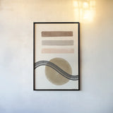 Geo Abstract IV Neutral Pink by Becky Thorns. shown as a paper print in a black flame. Available as a archival giclee rolled canvas, fine art paper, or poster print. SKU 67080h.